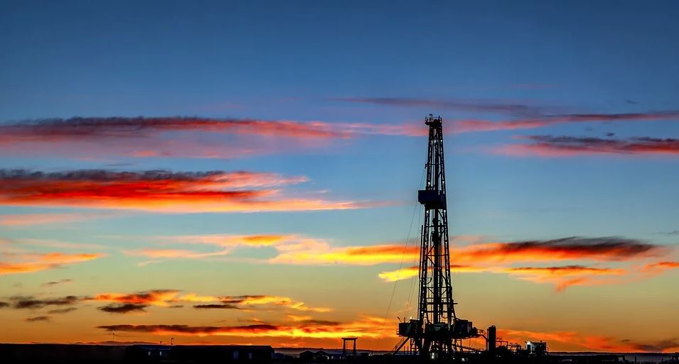 rig at sunset or sunrise